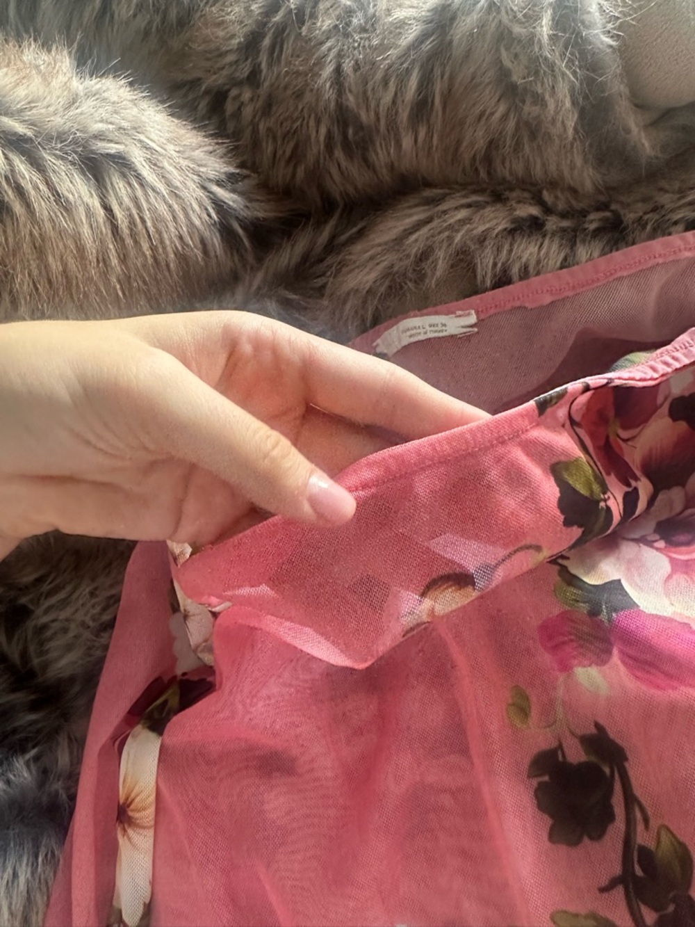 Zara Pink Sheer Floral Maxi Skirt - Picture 3 of 5